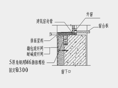 窗下口保溫節點